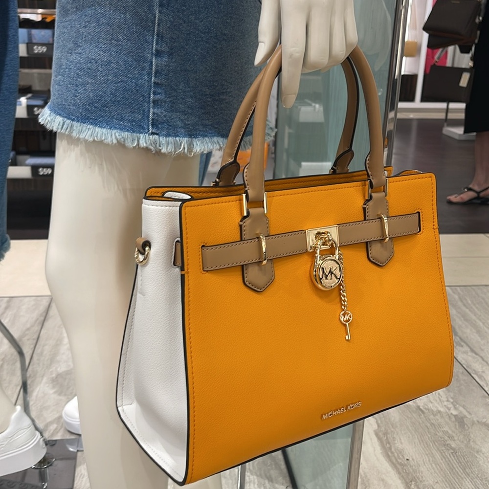 MICHAEL KORS Hamilton Medium Color-Block Leather Satchel
POP ORANGE MULTI
NWT - Picture 15 of 16